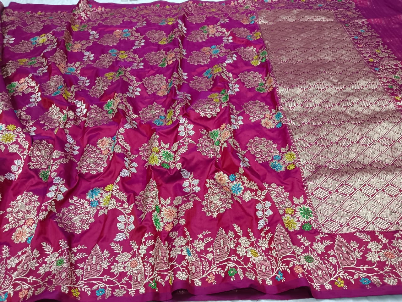 Pink bridal saree Indian beautiful sari - Saffronfashionindia