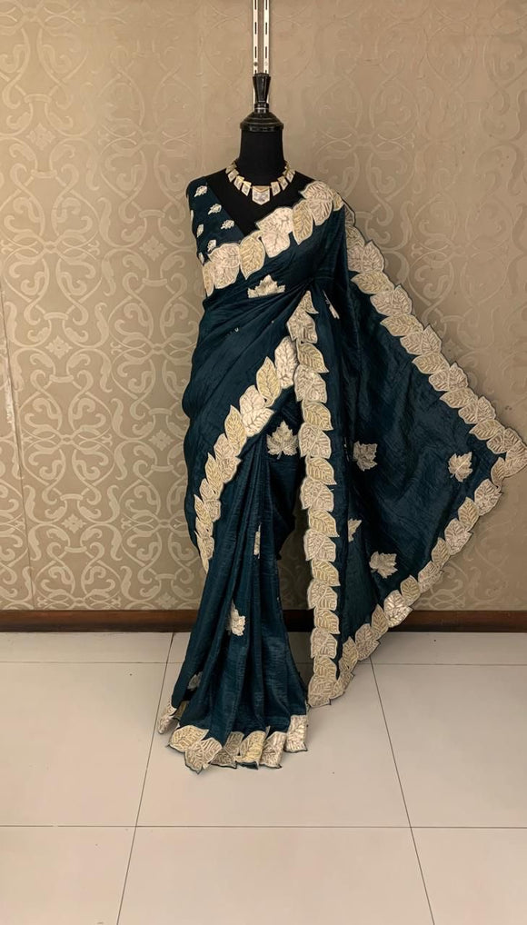 Arlie organza saree applique work saree Partywear sarees