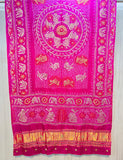 Pink handmade dupatta gajji silk dupatta gottapatti dupatta traditional dupatta SaffronFashion