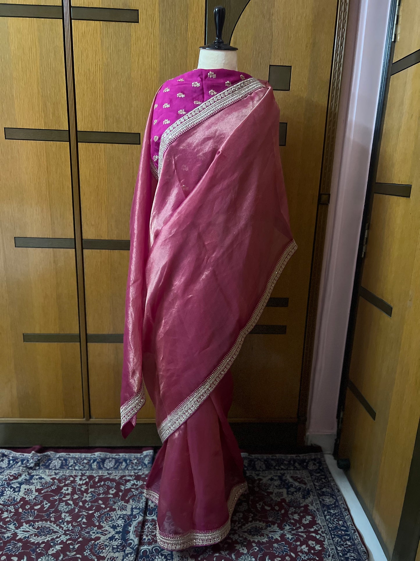 Moumi Kanjeevaram inspired tissue organza saree - Saffronfashionindia