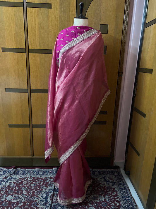 Moumi Kanjeevaram inspired tissue organza saree - Saffronfashionindia