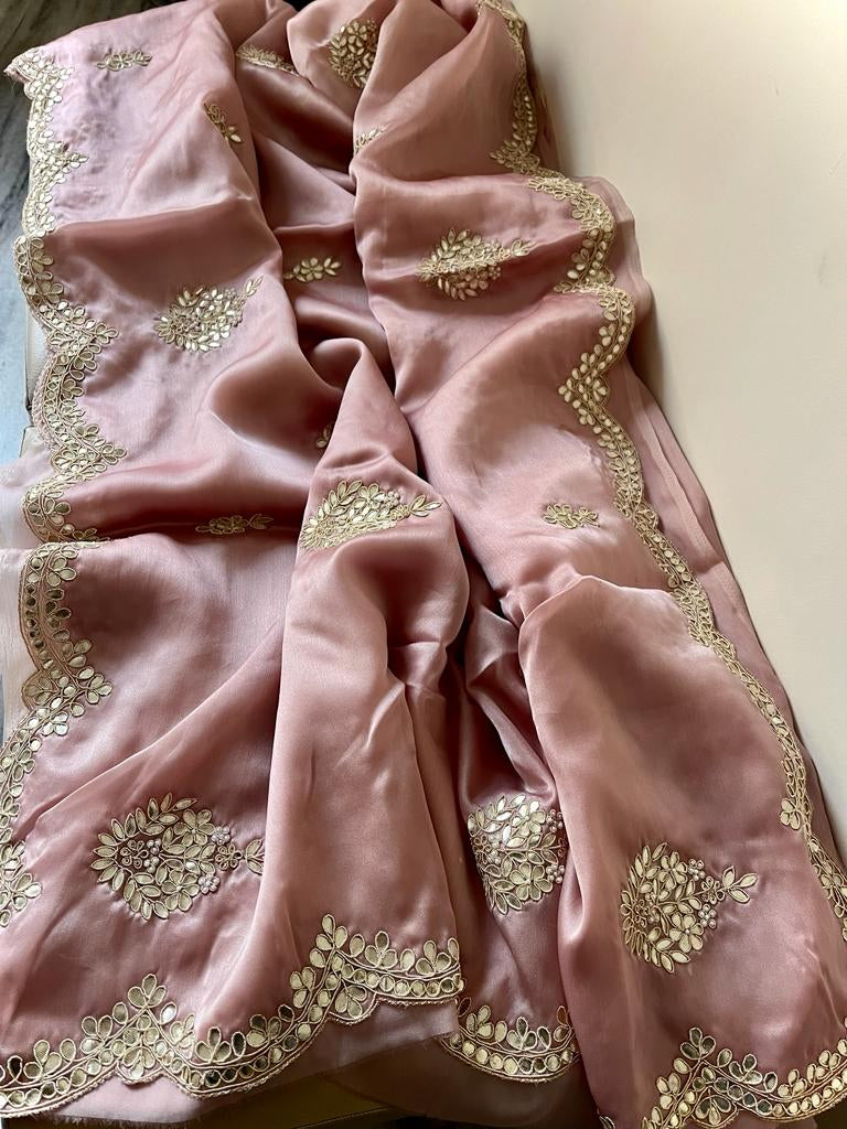 Mavika gottapatti organza sarees - Saffronfashionindia