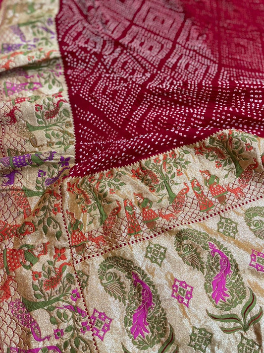 Paisley Meenakari Patola inspired dupatta - Saffronfashionindia