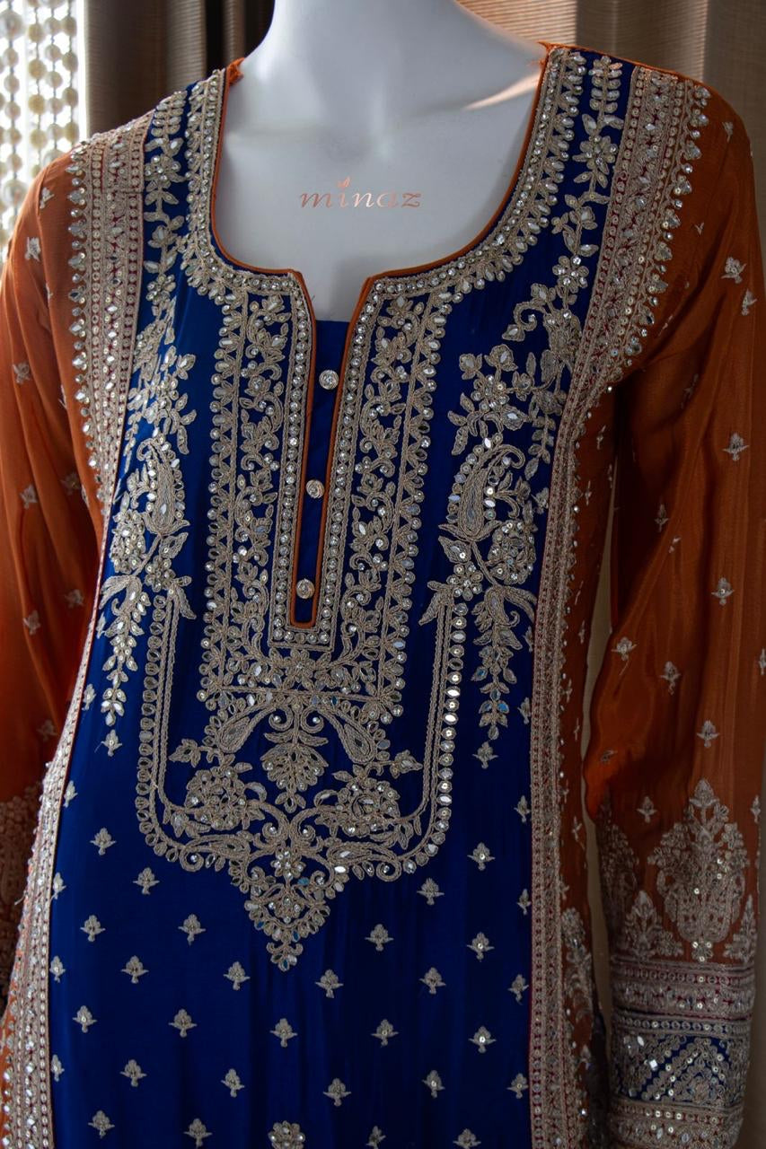 Pujo inspired sharara gharara dress - Saffronfashionindia