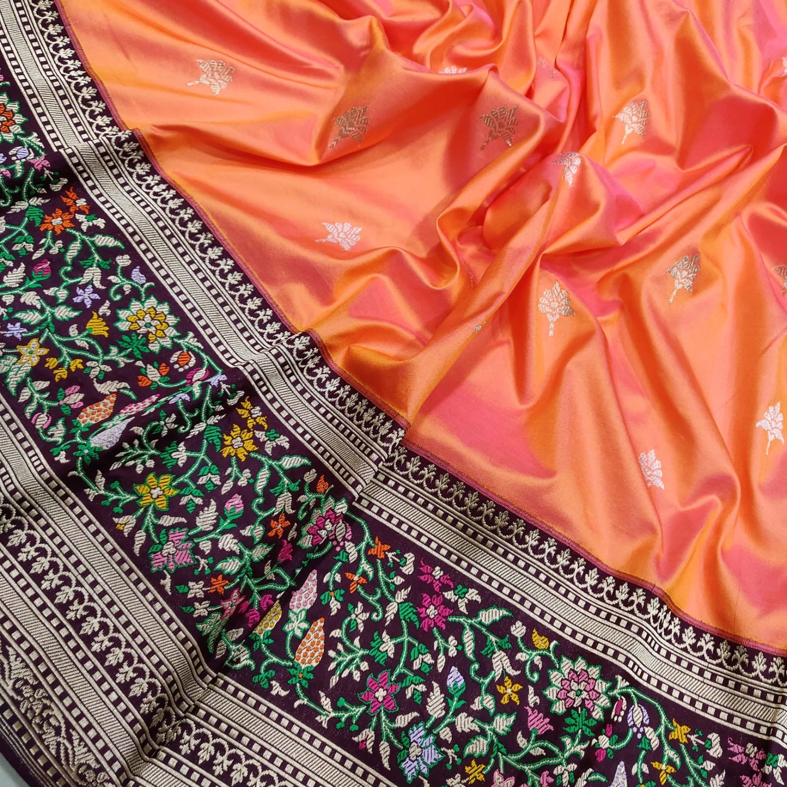 Zari katan handwoven kadwa saree silk sarees - Saffronfashionindia