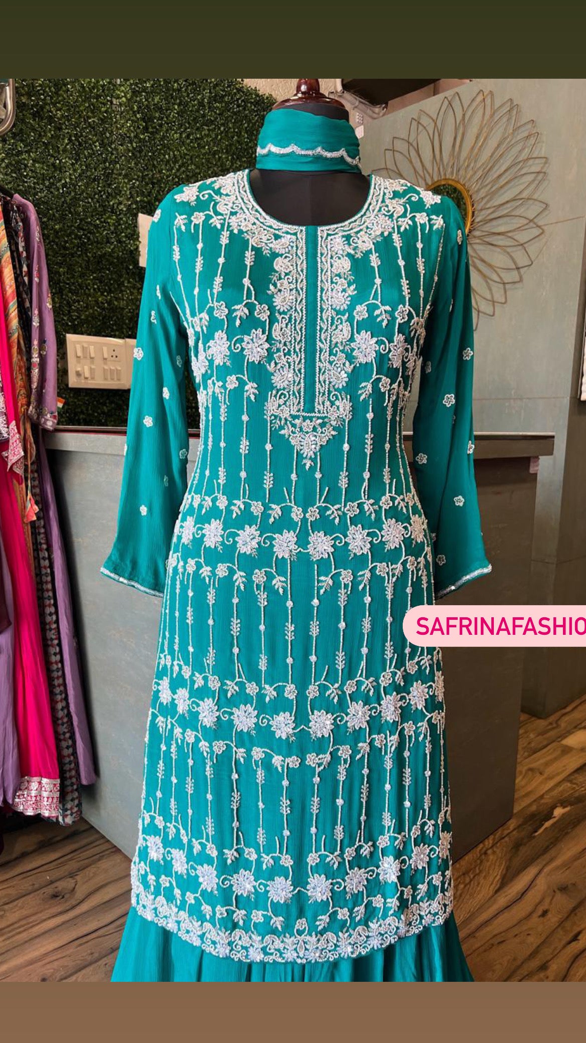 Turquoise women Dress Indian dress - Saffronfashionindia
