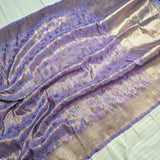 Purple Katan Meenakari handwoven saree tissue silk saree blouse