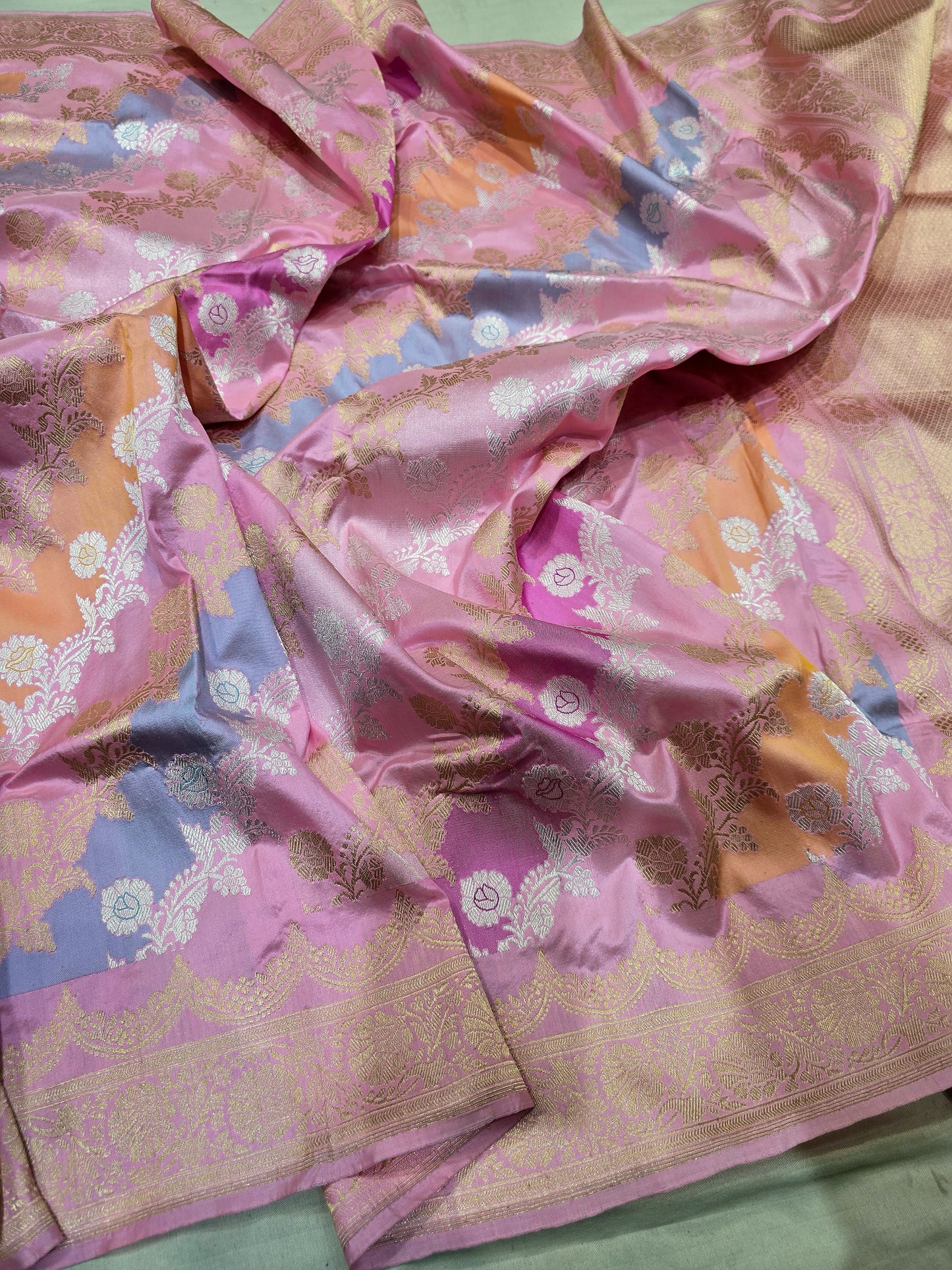 Rushika rangkat saree Banarsi saree traditional sari Indian saree rangkat sarees - Saffronfashionindia