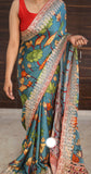 Kalamkari Gajji silk saree gottapatti saree