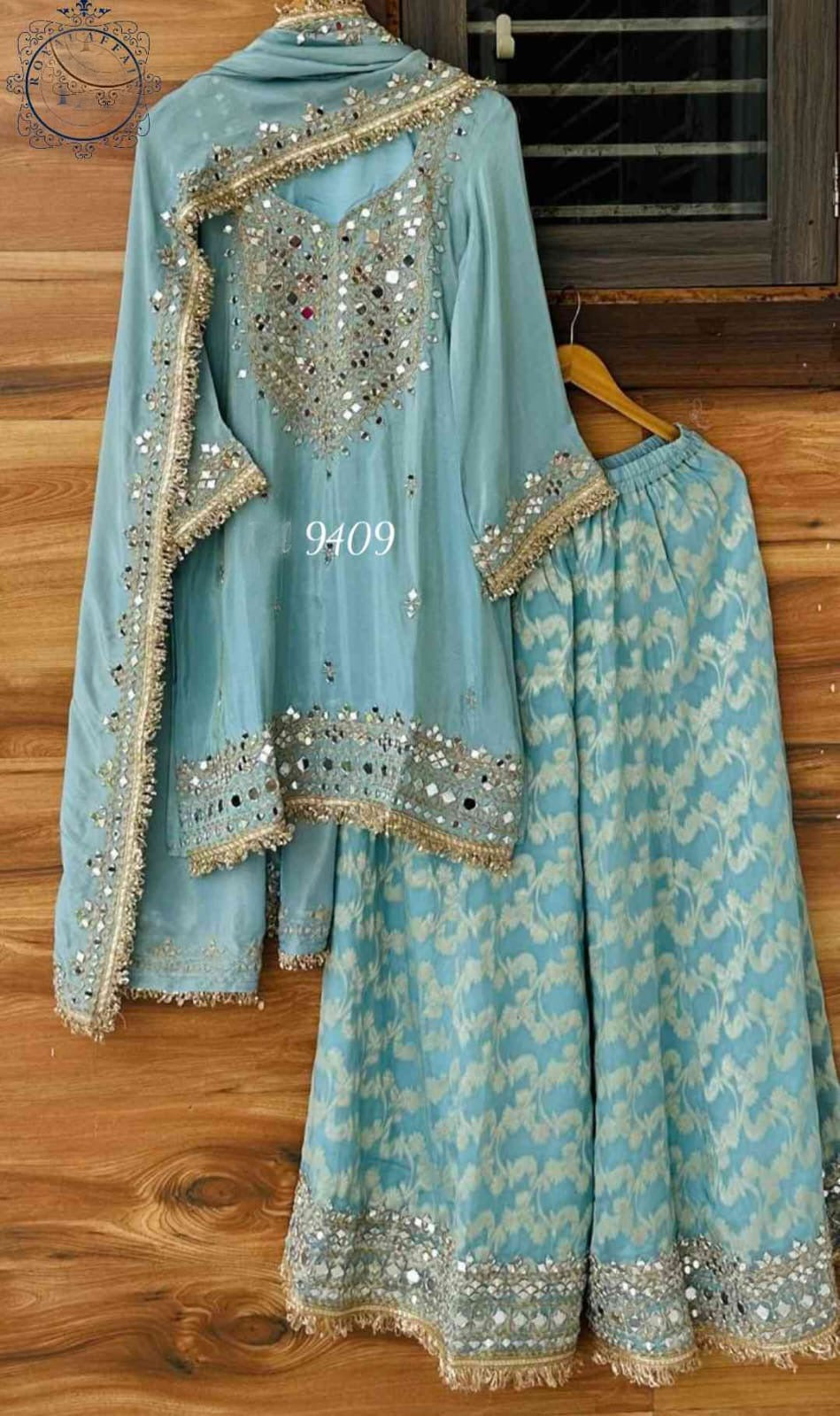 Ravika shimmer dress tissue dress  Indian dress embroidered set SaffronFashion