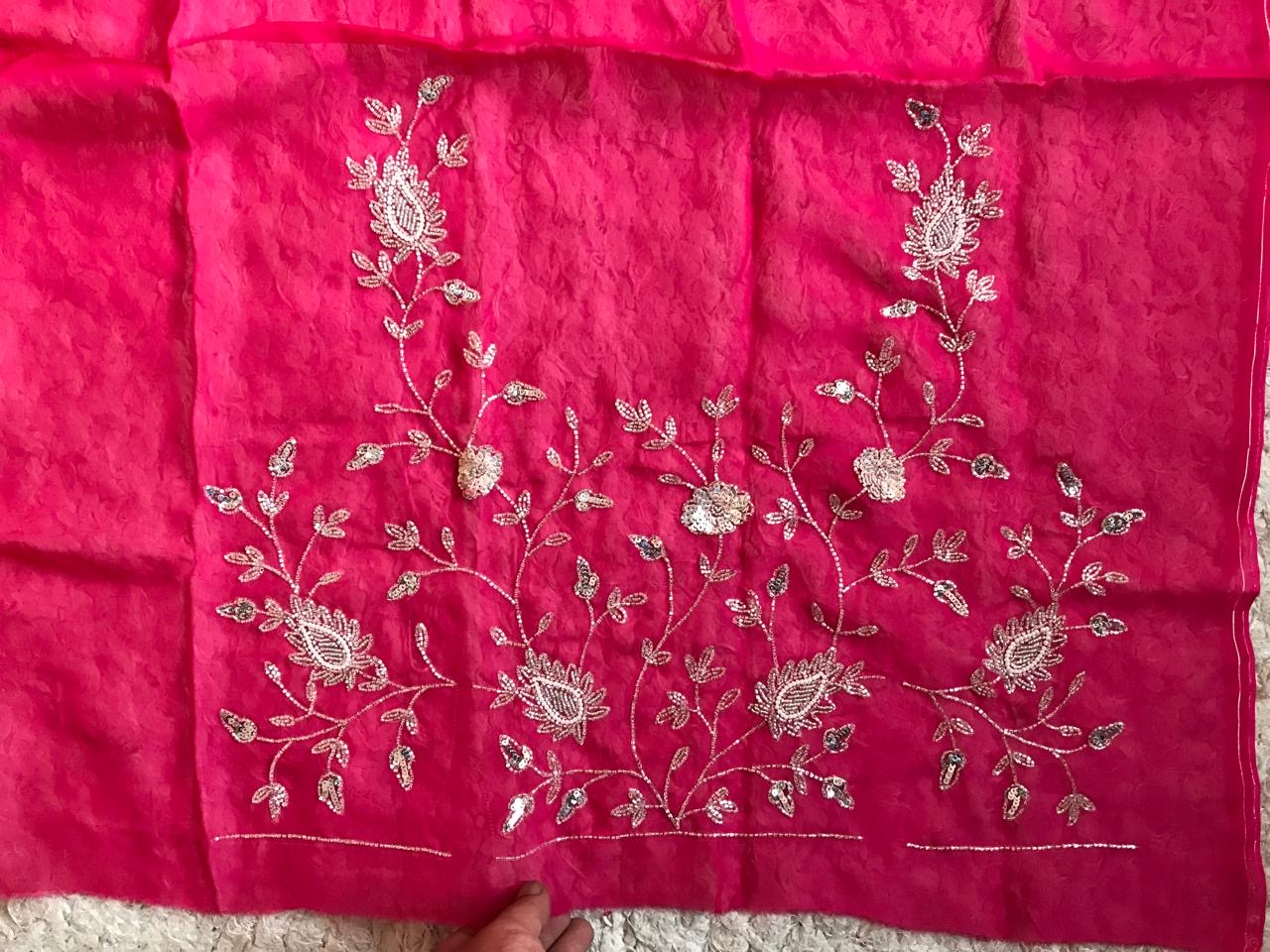 Purple premium organza saree luxury sarees - Saffronfashionindia