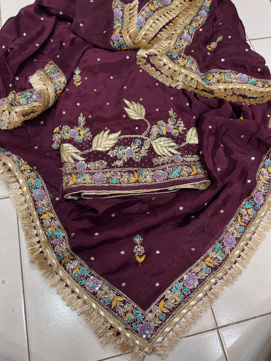 Kanika Crepe Salwar suit punjabi salwar kameez - Saffronfashionindia