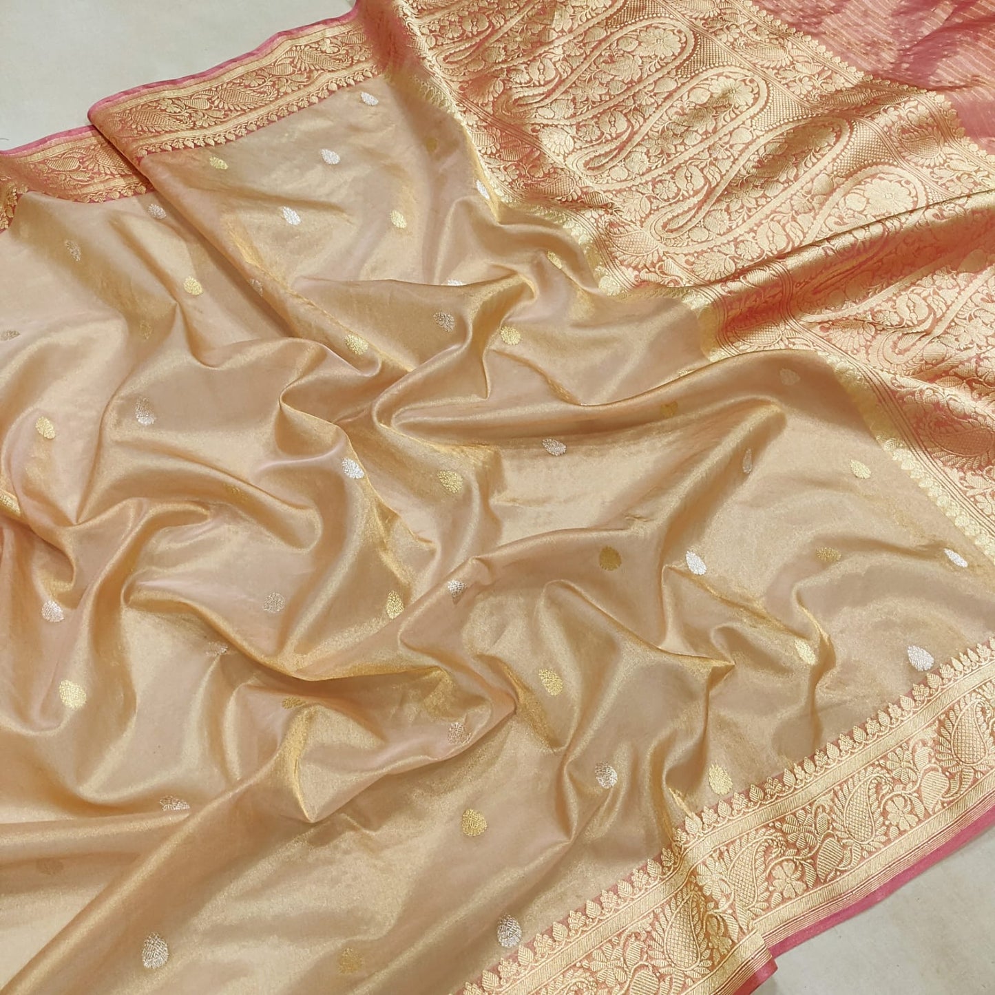 Lilac tissue handwoven saree - Saffronfashionindia