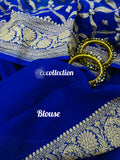 Banarsi Blue Shaded Gorgette Saree