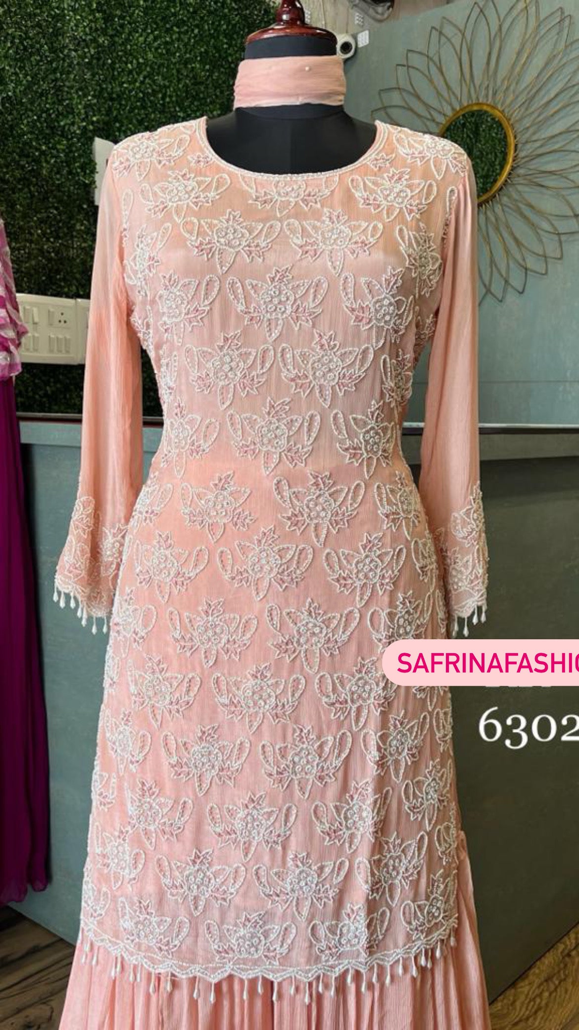 Vanilla kurta dress indowestern dress beautiful dress - Saffronfashionindia