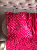 Pink Satin Dilk Saree Luxury Sequins Sari