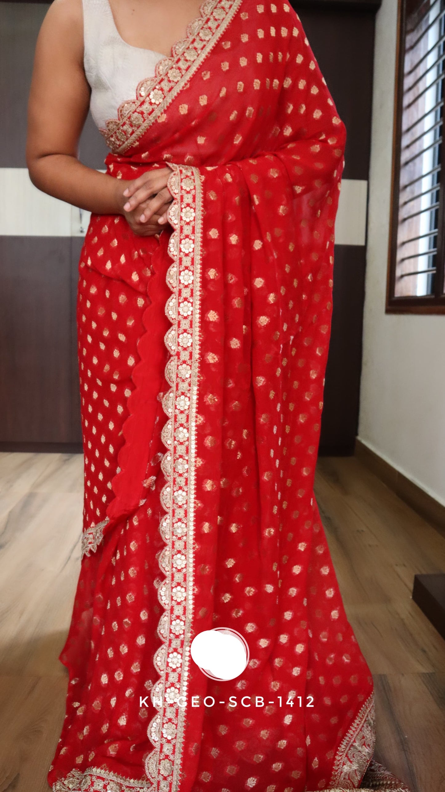 Vahisha Khaddi gorgette saree Indian traditional sarees SAFFRONFASHION