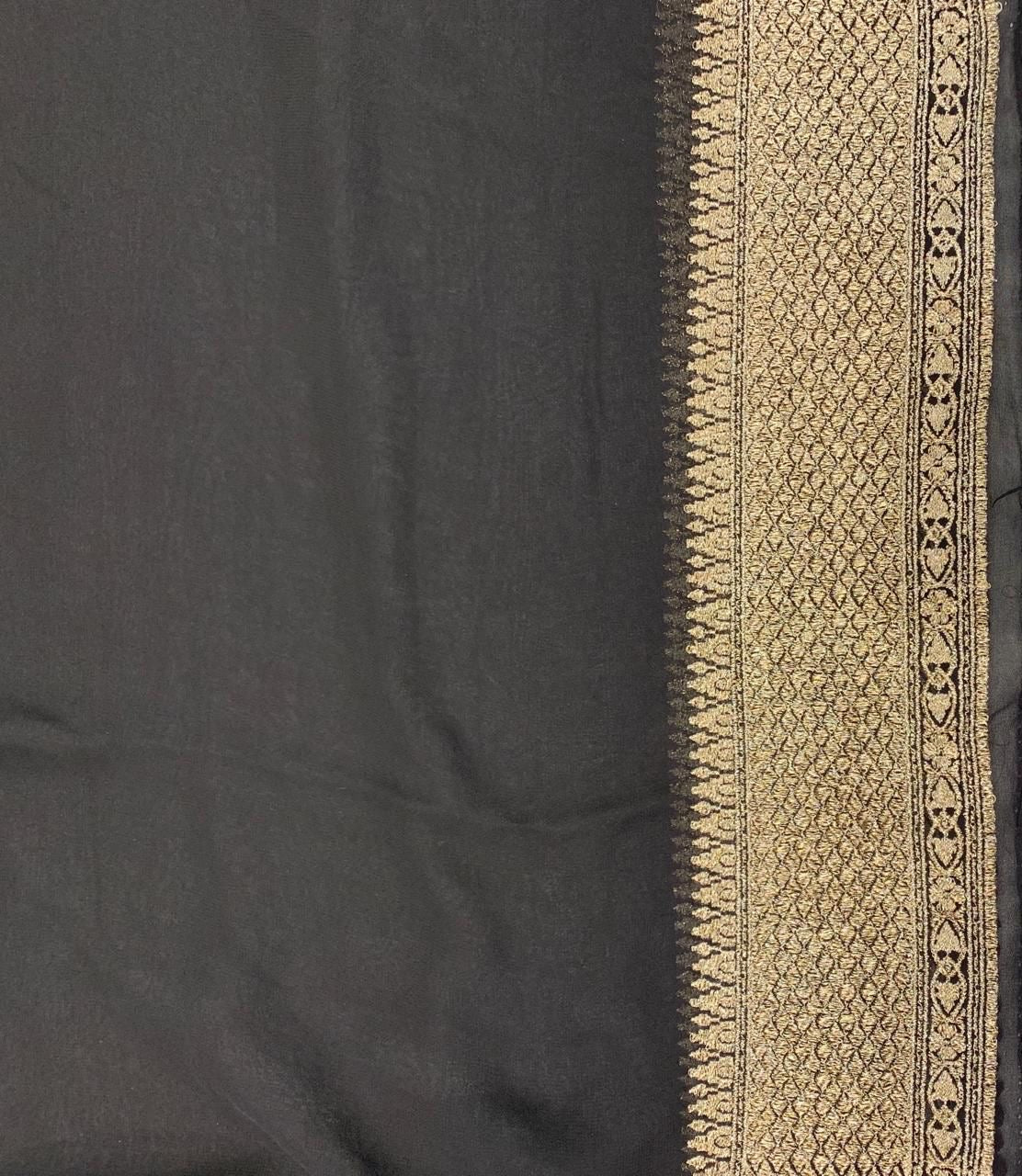 Striped Saree Georgette sari Indian sarees blouse - Saffronfashionindia