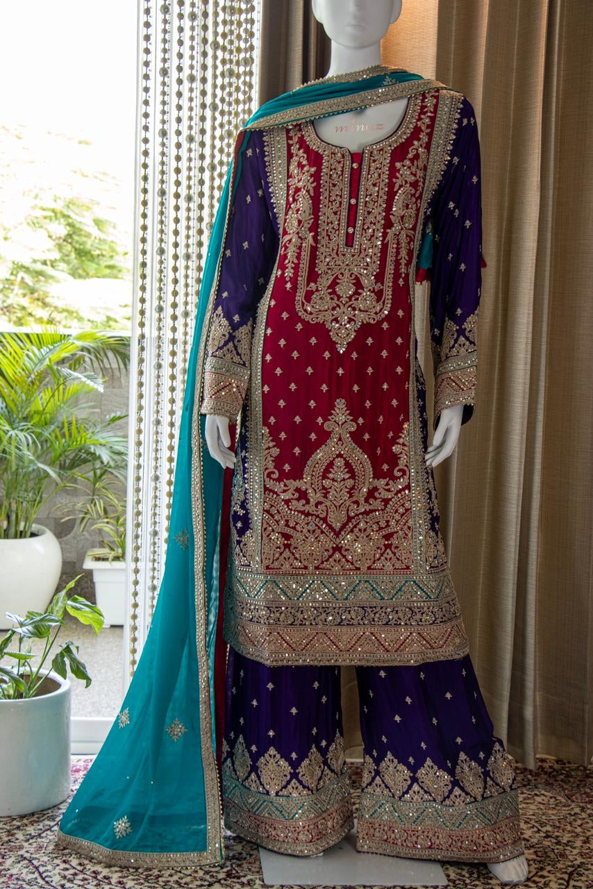 Pakistani inspired gharara Dress traditional dress - Saffronfashionindia