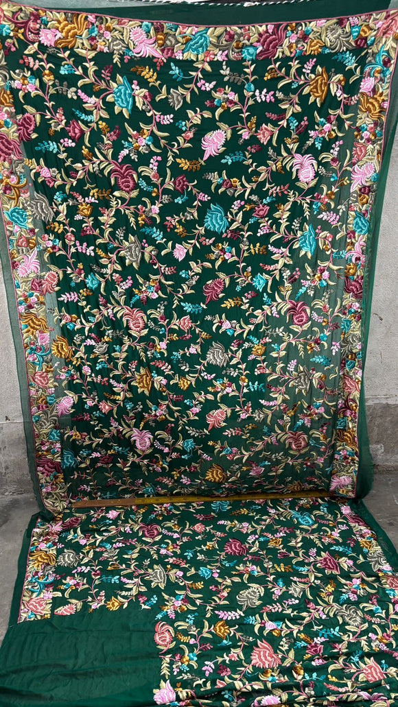 Green Parsi saree authentic Parsi gara saree Indian sarees blouse SaffronFashion