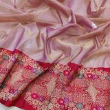 Ramaji kora handwoven kadwa zari sarees