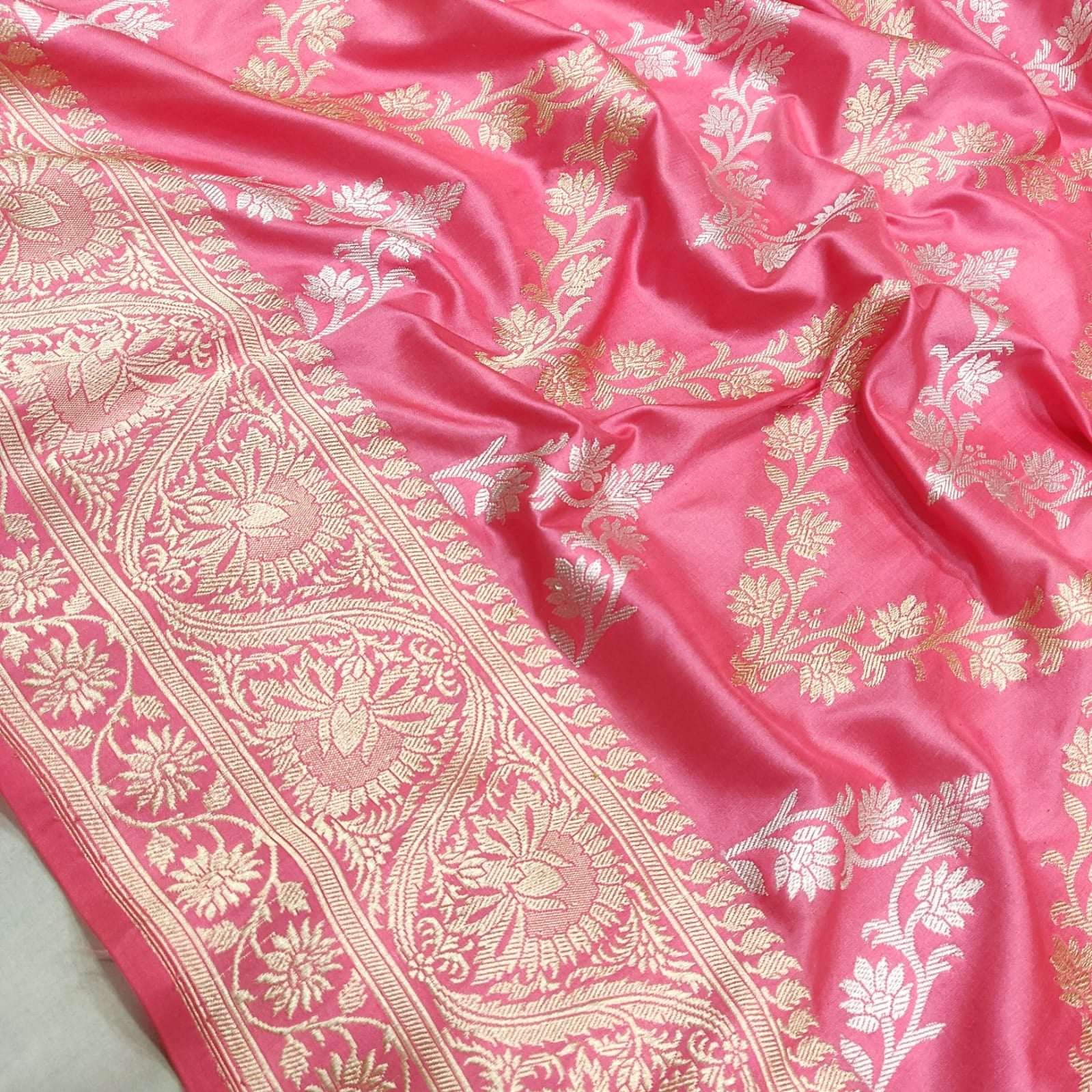 Chandani Katan silk handwoven saree - Saffronfashionindia