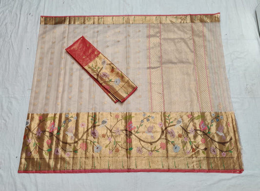 Ramaya tissue zari Kota saree - Saffronfashionindia