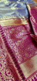 Ramzaan inspired pure banarsi handwoven tissue kadwa saree