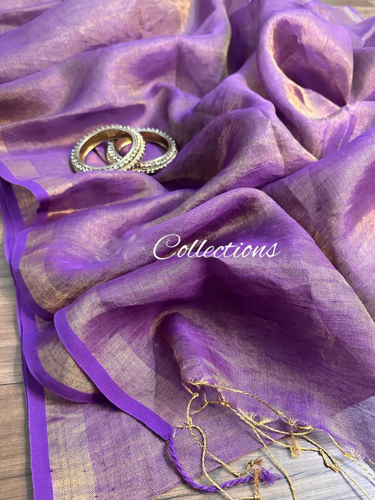 Limiha dual toned Saree Linen Sarees - Saffronfashionindia