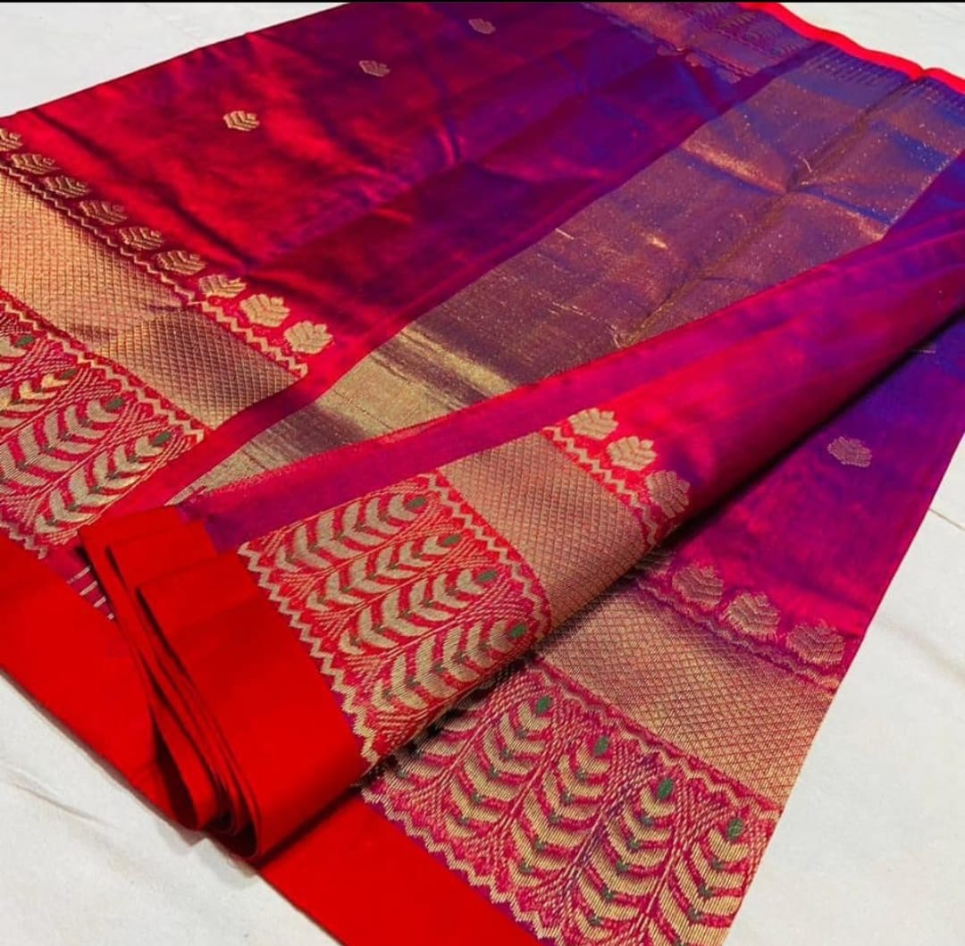 Vinisha Chanderi handloom saree pattu silk saree SaffronFashion