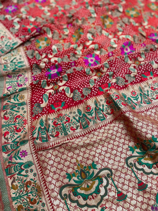 Vamia bandhej patola dupatta - Saffronfashionindia