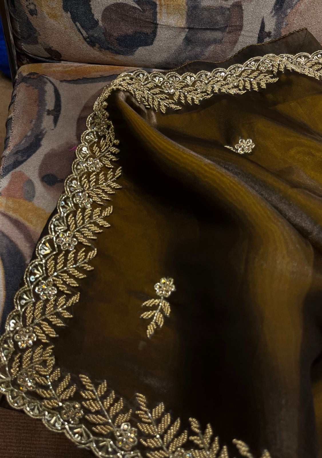 Simana tissue organza saree,,,,,reception sari - Saffronfashionindia