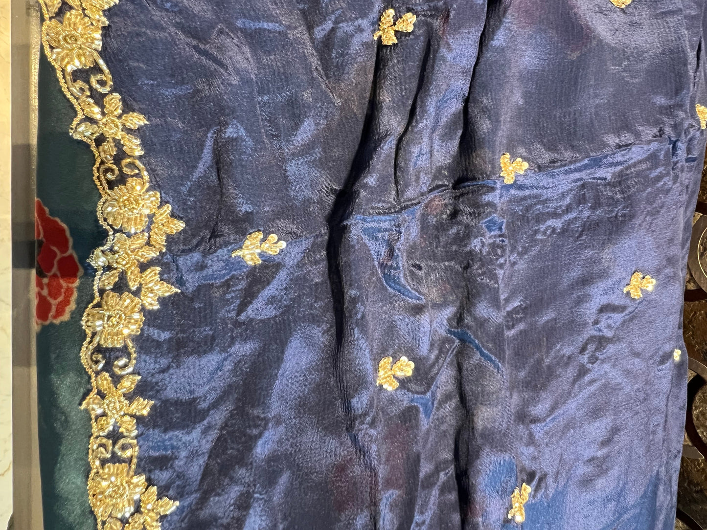 Mivisha zardosi saree blouse women Partywear sarees SaffronFashion