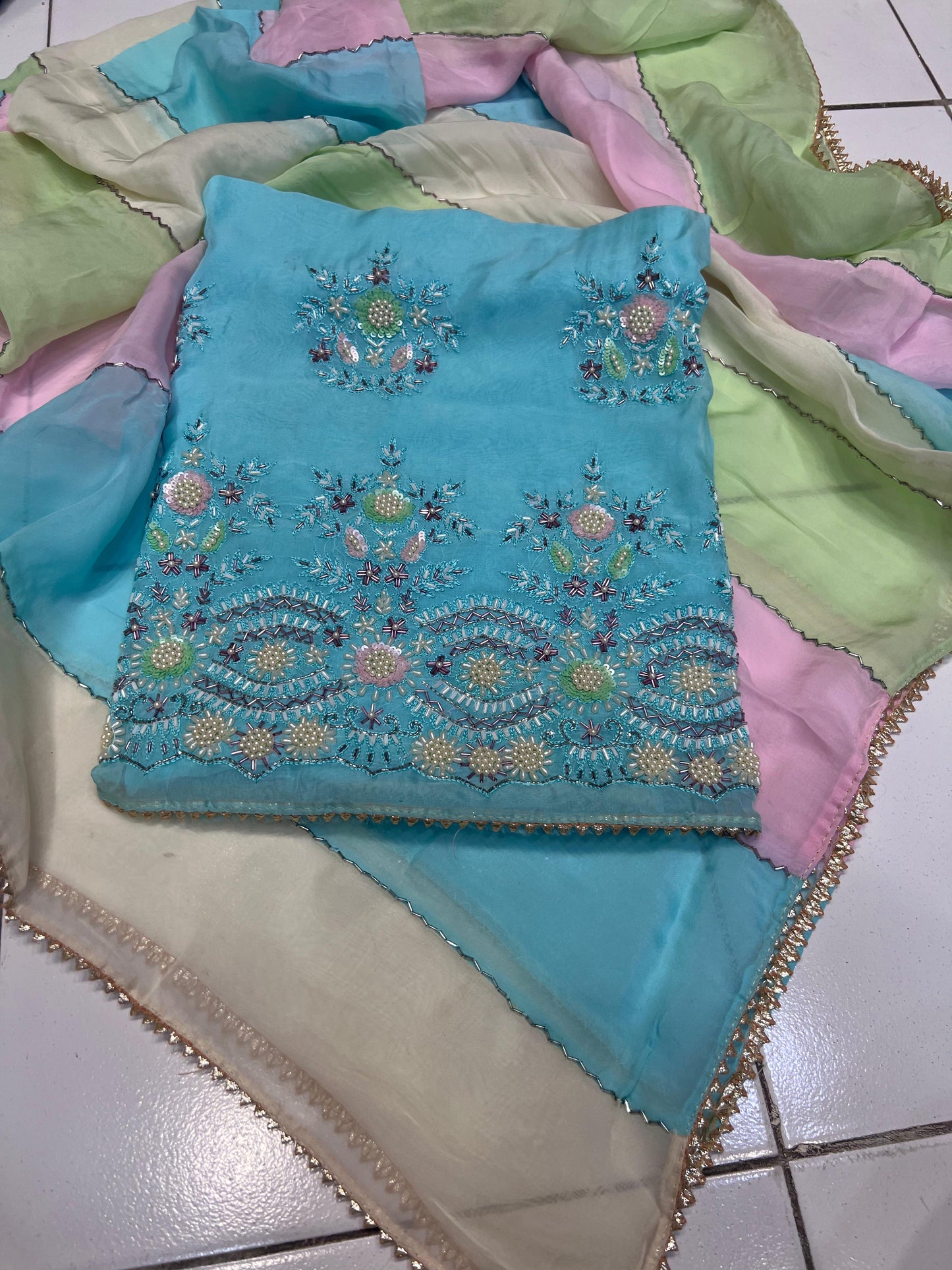 Exclusive Organza punjabi suit Indian salwar suit - Saffronfashionindia