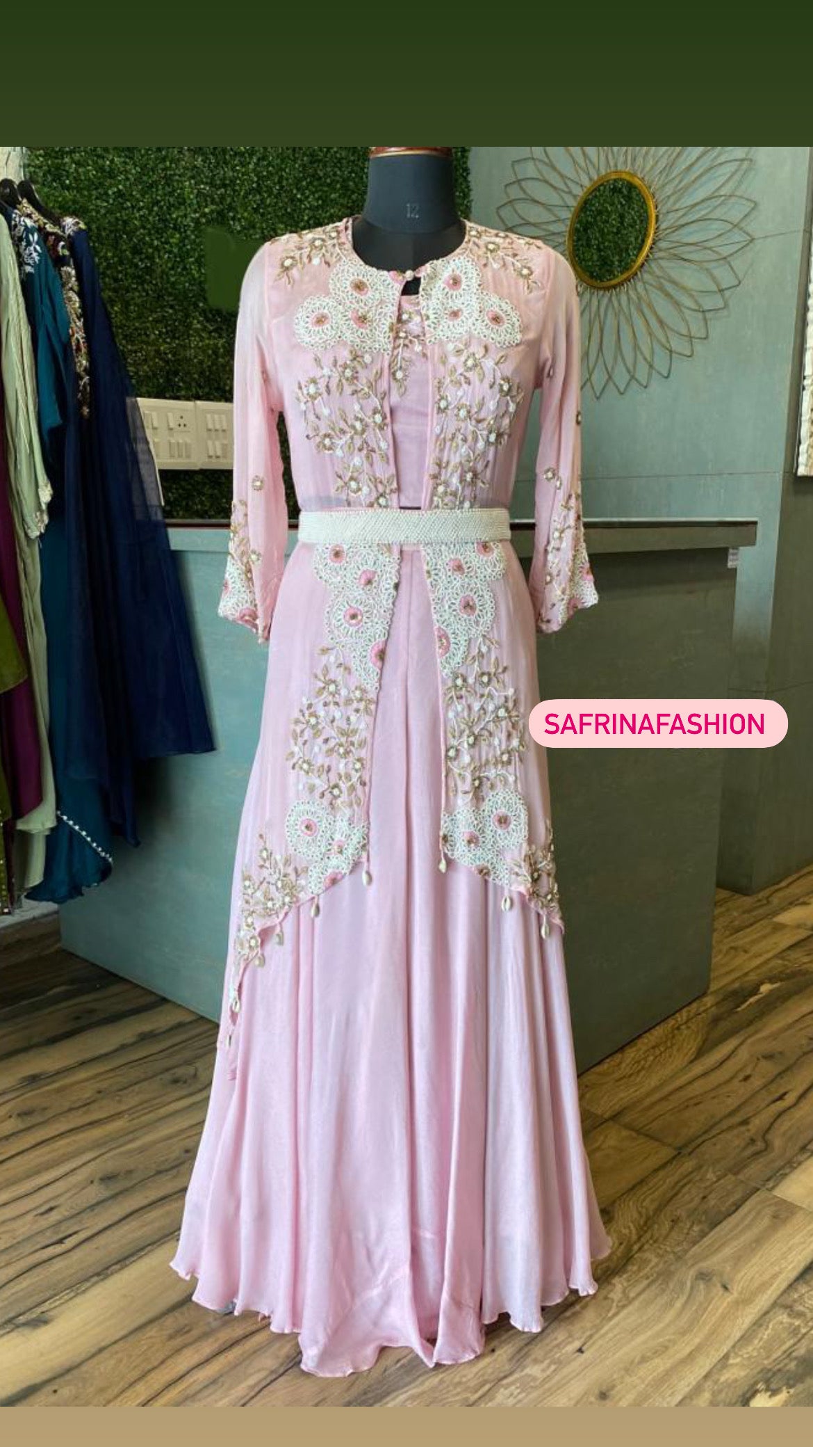 Lilac indowestern partywear dress women dress - Saffronfashionindia
