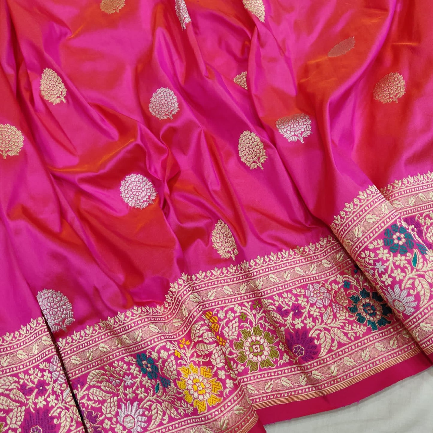 Pink Katan silk handwoven sarees - Saffronfashionindia