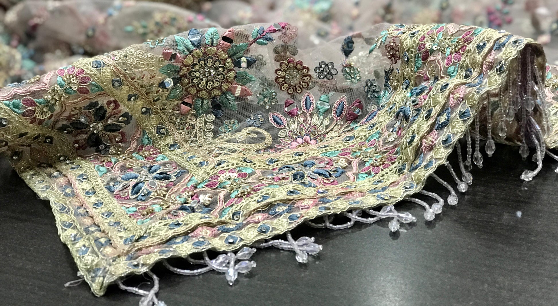 Designer embroidered saree net saree Partywear sari blouse Saffronfashionindia