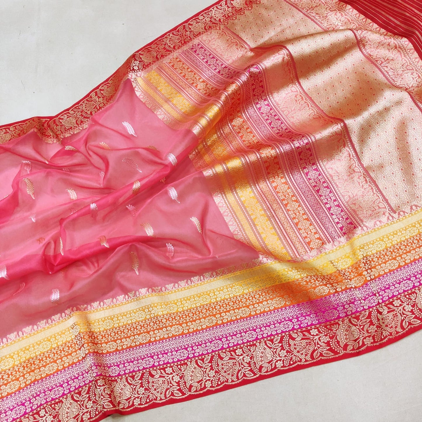 Ravisha kora handwoven sarees - Saffronfashionindia