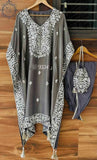 Tissue shimmer kaftan set partywear kaftan Indian kaftan set - Saffronfashionindia