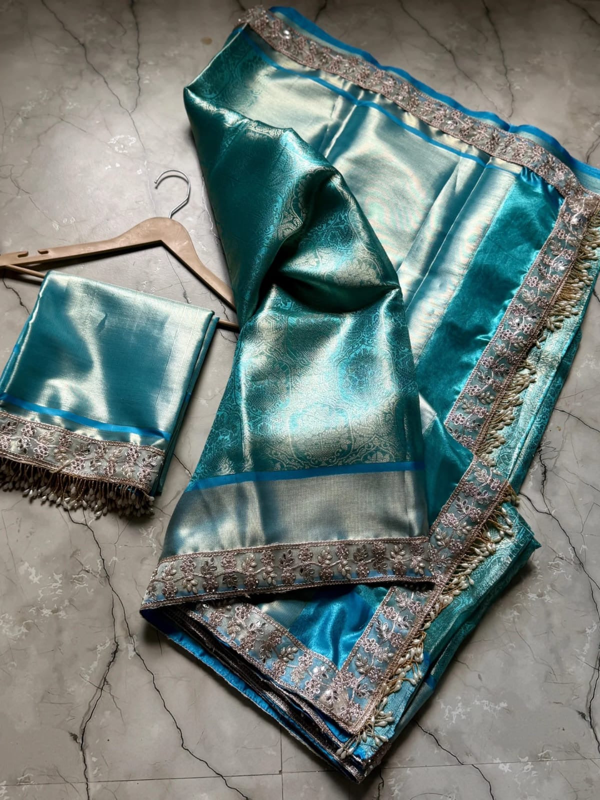 Paveli Banarsi saree tissue silk saree partywear sarees SaffronFashion