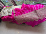 Pink Organza saree border saree party wear sari blouse