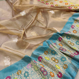 Rosal kadwa tissue handwoven saree