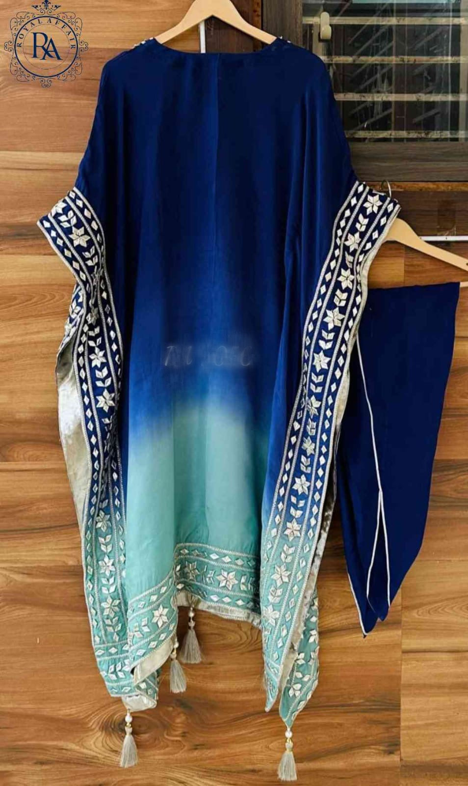 Kaftan Set Gottapatti kaftan party wear dresses - Saffronfashionindia
