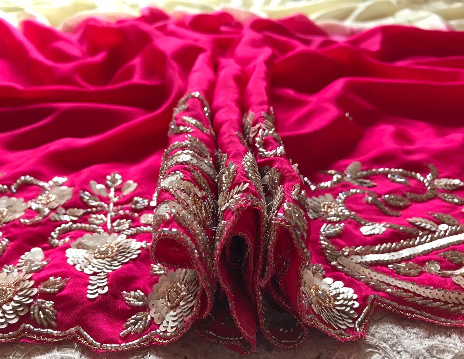 Ombre premium crepe silk saree luxury saree blouse SaffronFashion