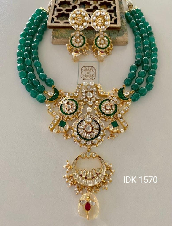 Blossom Kundan long necklace set