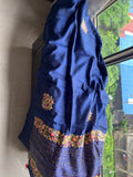 Munga French knot saree royal blue sarees