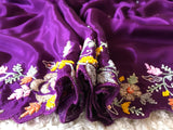 Purple satin saree Partywear sarees