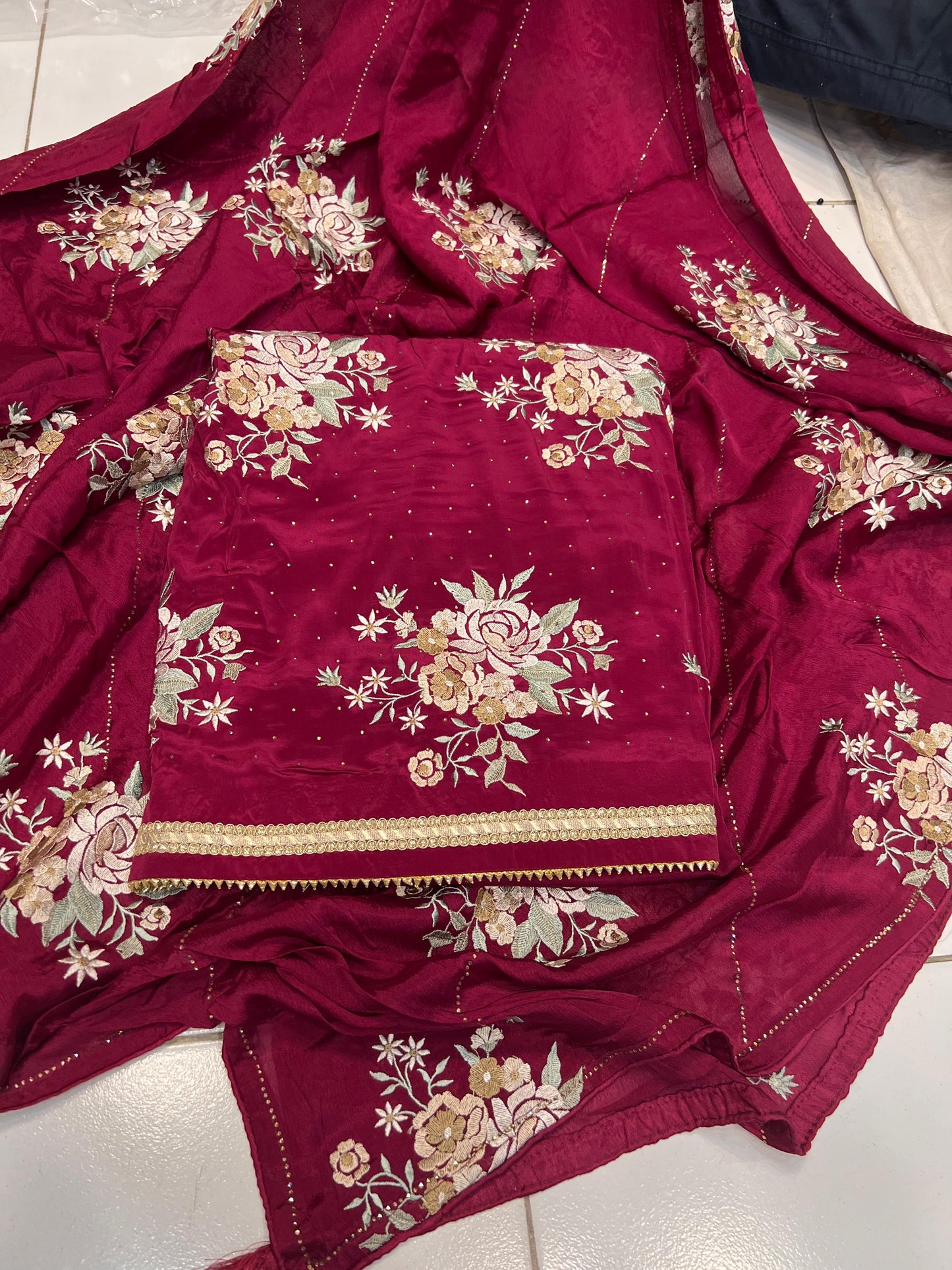 Divita crepe chinon punjabi suit - Saffronfashionindia