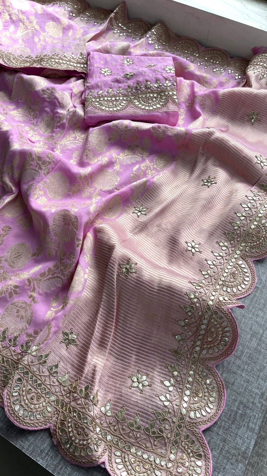 Liama Khaddi Gorgette saree Indian saree traditional sarees - Saffronfashionindia