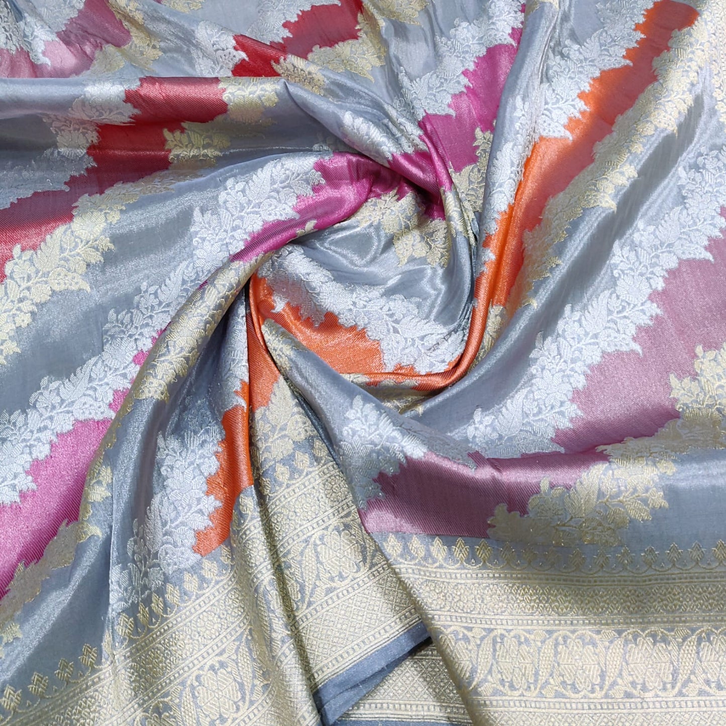 Rangkat inspired handwoven tissue silk saree - Saffronfashionindia